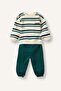 Striped Crew Neck Sweatshirt Top Elastic Cuffed Bottom 2-Piece Set Baby Boy I0235A526Au