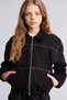 100% Cotton Shirt Collar Zippered and Contrast Stitched Gabardine Shirt Jacket for Girls I3481A826Wn
