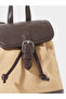 Khaki Drawstring Flap Backpack - 3