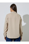 Beige Front Button Collared Shirt - 5