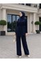 Asymmetrical Cut Tunic Stylish Design Trouser Suit Outfit - 4