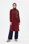 Trendy Collar Zippered Balloon Sleeve Stripe Detailed Full Fit Knitwear Tunic-110 cm