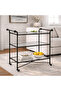Henzler Black Bar Cart with Mirror Top