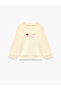 Viscose Blended Crew Neck Long Sleeve Printed Sweatshirt - 5