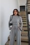 Women's Gray Padded Blouse and Pants Set - 4