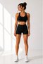 Supported Sports Bra and High Waist Gathering Shorts Leggings 2-Piece Sports Set - 2