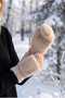 Women's Angora Knitwear Capped Cut-Out Gloves - 2