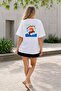 Women's Oversize T-Shirt Sagittarius Printed White – Crew Neck, Comfortable Fit, 100% Cotton - 3