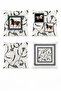 Imperio Horse Patterned Black and White Gold Detailed Set of 4 Modern Decorative Throw Pillow Covers Luxury Home Decoration 43X43 - 3