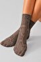 Women's Gray Snakeskin Patterned Thin Transparent Socks - 2