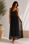 Women's Black Cotton Combed Cotton Skirt Inner Lining, Elastic Waist, Long Length, Does Not Show the Underskirt - 3