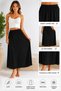Women's Black Cotton Combed Cotton Skirt Inner Lining, Elastic Waist, Long Length, Does Not Show the Underskirt