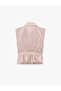 Peplum Cut Sleeveless Striped Tie Detailed Stand Collar Shirt - 7