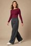 Women's Soft Texture Premium Quality Body-Conscious Boat Neck Tricot Blouse - 2