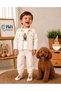 4-Piece Baby Boy/Child Set with Gabardine Safari Socks, Digital Teddy Bear Print, Button and Pocket Details