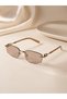 Lily Women's Rectangular Sunglasses, Uv Protection, Retro Vintage Design, Stylish Premium Glasses with Gold Detail - 6