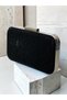Black Striped Laser Patterned Women's Silver Detailed Evening Dress Bag Wedding Engagement Graduation - 3