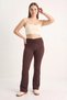 Women's High Waist Drawstring Detailed Spanish Leg Shaping Leggings Bitter Coffee - 4