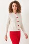Women's Heart Buttoned Knitwear Ecru Cardigan - 3