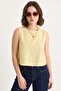 Women's Sleeveless Linen Yellow Blouse