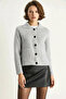 Women's Gray Cardigan with Pockets - 4