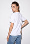 Women's Cotton Crew Neck Asymmetrical Cut White Blouse with Waist Accessory - 5