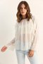 Women's Ruffle Detailed Transparent Chiffon Ecru Blouse - 4