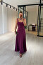 Square Neckline Backless Plum Sandy Dress