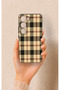 Vivo V40 Lite 5g Compatible Cream Plaid Pattern Silicone Case