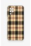 Samsung A12 Compatible Cream Plaid Patterned Silicone Case - 2