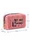 Plush Pen Holder and Makeup Bag Zippered Multi-Purpose Organizer Bag Rose - 2