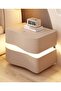 Modern High Gloss One Touch Switch Night Light LED Nightstand with 2 Storage Drawers Solid Wood Bedside End Table For Bedroom Living Room Furniture 50x40.5x50 cm (Fully Assembled) - 2