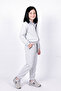 Girl's High Collar Zippered Waist Tie Elastic Leg Sweatpants Set