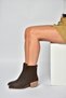 Z654037561 Brown Genuine Leather Suede Low Heel Western Women's Boots - 5