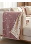 Muslin 2 Layer Sofa Shawl Tv Blanket 130 X 180 cm Shepherd's Stitch Detailed - 3