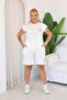 Plus Size Shorts Set with Crest Detail