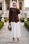 Ruffled Front Shirt Brown Hm2949 - 4