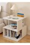 Bedside Table,Nightstand - Sofa Side Table, End Table & Coffee Table, White Wood Bedside Storage Organizer with Open Shelf for Bedroom Living Room Bathroom - 4