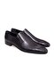 Black Color Laceless Genuine Leather Leather Sole Men's Shoes