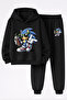 Sonic the Hedgehog Printed 3-Yarn Quality Soft Texture Sweatshirt and Sweatpants Children's Winter Top-Bottom Set