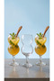 Set of 3 Double-Necked Plain Glass Soft Drink Glasses - Modern Design Cold Drink - 3