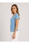 Women's V-Neck Short Sleeve Striped T-Shirt - 2