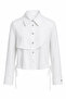 Side-Tie Buttoned Poplin Cotton Shirt 19587 Ecru - 4