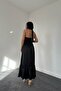 Black Halter Neck Braided Dress - 3