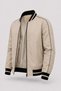Men's Seasonal Jacket with Contrast Stripe Detail, Ribbed Collar and Cuffs, Cream - 5