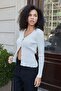 Women's Flexible Knitwear Buttoned Long Sleeve Cardigan-Cream - 6