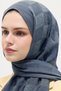 Naia Jacquard Shawl Monogram Pattern - Anthracite - 4