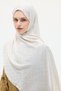 Italian Jacquard Shawl Checkerboard Pattern - Stone - 2