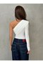 Single Sleeve Padded Sandy Fabric Bodysuit G5009 - 4