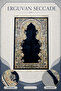 Erguvan Prayer Rug Cotton Soft Textured Premium Prayer Mat 80X120 |   Navy Blue Luxury Carpet Prayer Rug